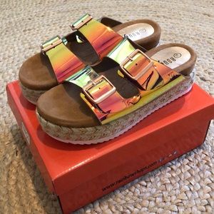 Platform Iridescent Espadrille Sandal